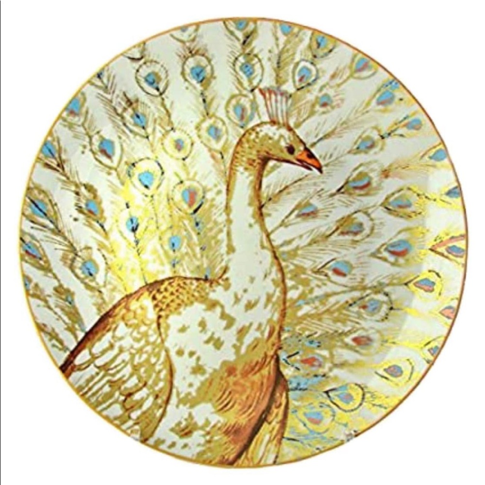 Arlington Designs Golden Peacock Single Collectors 8" Plate